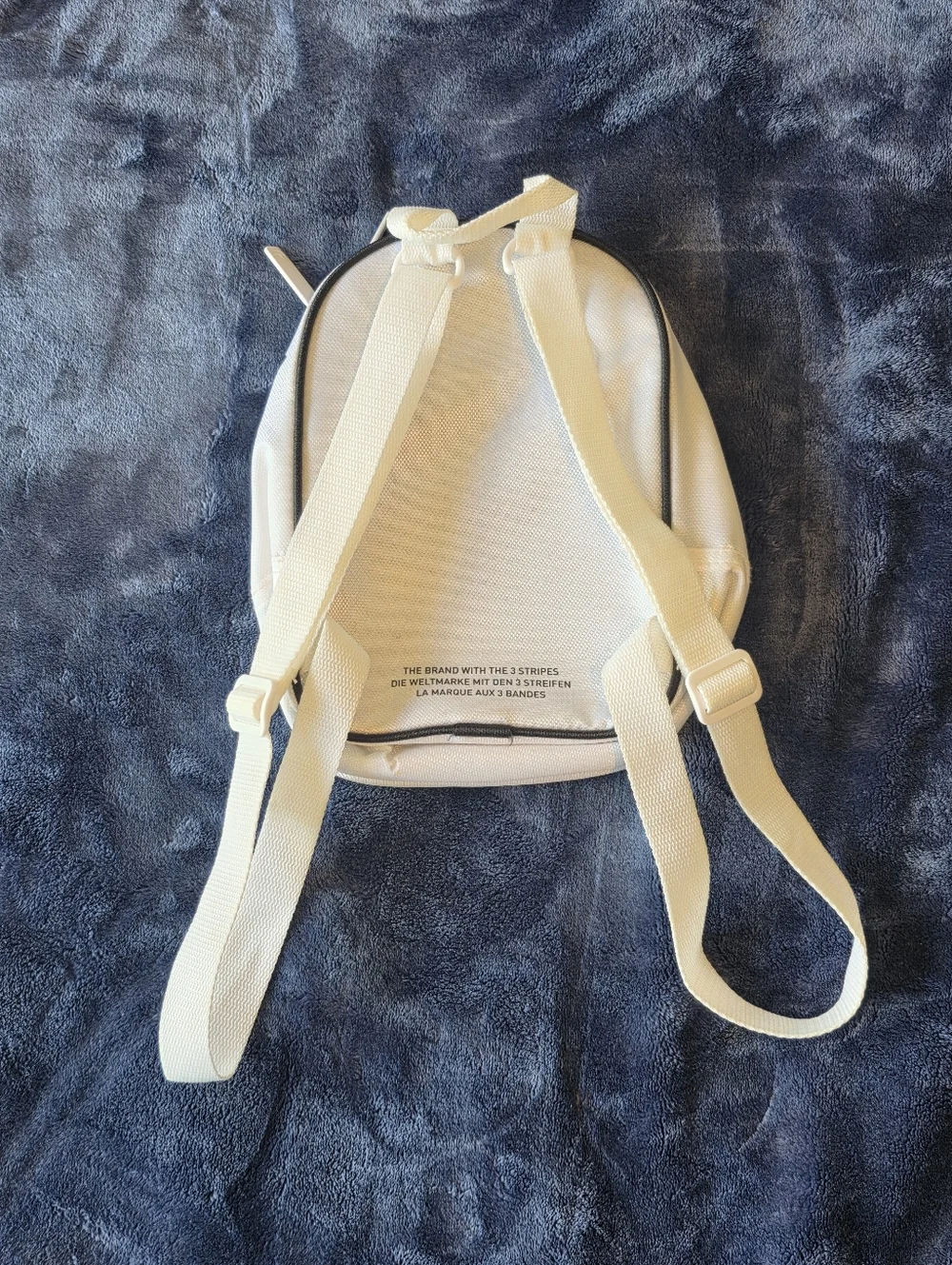 adidas White and Black Mini Backpack with Trefoil Accents - Picture 3 of 8